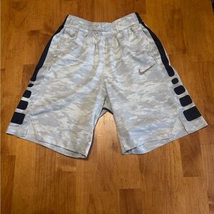 Nike Boys Light Gray Camo Athletic Shorts with Black Accents